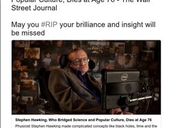 Tribut Menyentuh Netizen Buat Stephen Hawking