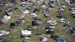 Ribuan Sepatu Berjajar di Depan Gedung Parlemen AS, Apa Maksudnya?