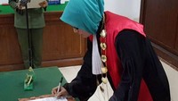 Wahyu Widya saat dilantik menjadi Ketua PN Gunung Sugih