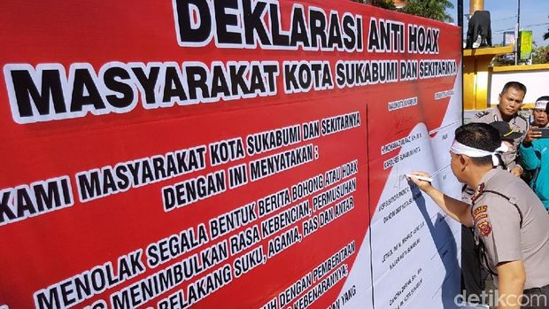 Polresta Sukabumi Ajak Warga Deklarasikan Anti Hoax