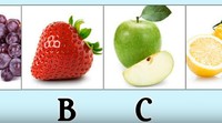 Apa buah favoritmu? A = 30 B = 40 C = 20 D = 10. (Foto: Youtube/EGMines)