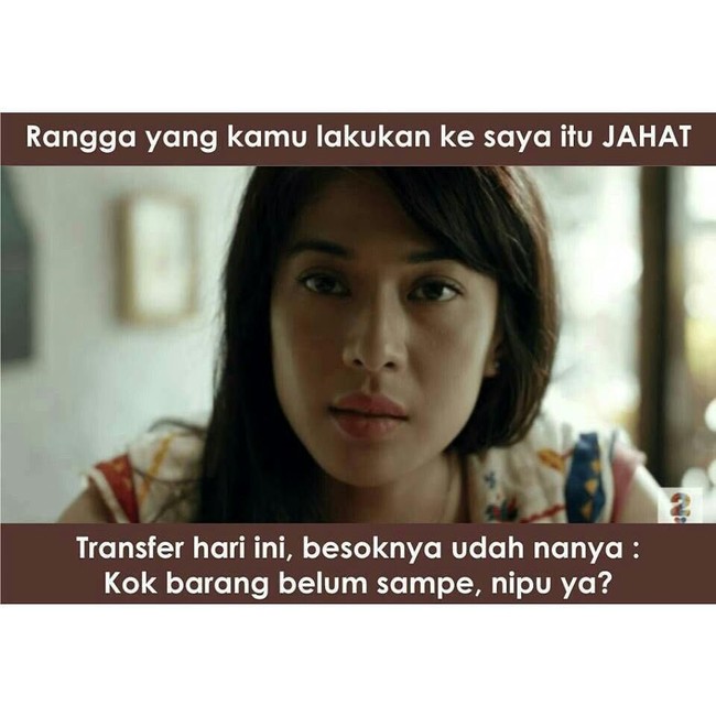 Meme ini diciptakan untuk Anda yang sering menuduh penjual online shop tukang tipu dan nggak sabaran. Foto: Instagram