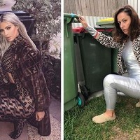 Saat tong sampah di depan rumah dimanfaatkan oleh wanita ini untuk meniru gaya Kim Kardashian Foto: Instagram
