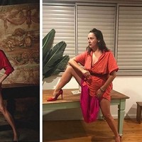 Pose seksi Victoria Beckham saat pemotretan untuk Vogue Spanyol ditiru olehnya. Foto: Instagram