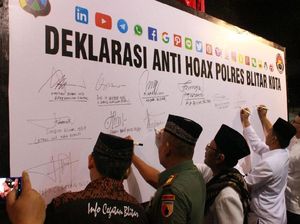 Usai Tablig Akbar, Polresta Blitar Gelar Deklarasi Antihoax