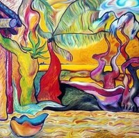 Pierce Brosnan kembali lagi ke dunia lukis pada tahun 1980 sebagai caranya menenangkan diri selama proses penyembuhan penyakit sang istri. Salah satunya lukisan yang diberi nama Fiji yang didedikasikan untuk mendiang istrinya, Cassandra Harris. Foto: istimewa