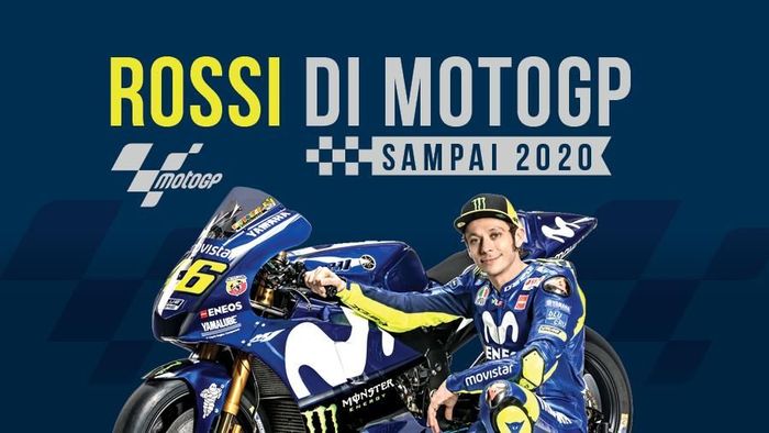 Valentino Rossi tetap di MotoGP sampai 2020 (Infografis Detiksport) Valentino Rossi tetap di MotoGP sampai 2020 (Infografis Detiksport)
