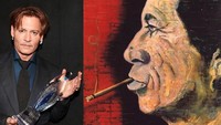 Johnny Depp ternyata juga punya talenta luar biasa di seni lukis. Ia kerap melukis potrait dari tokoh ataupun karakter fiksi. (Dok. Ist)