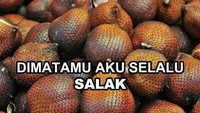 Kata salah ternyata bisa dipelesetkan jadi kata salak. Apalgi disandingkan dengan kata-kata galau, jadi makin kocak! Dimatamu aku selalu salak Foto: Istimewa