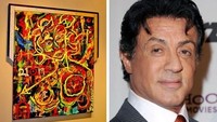 Sylvester Stallone mungkin jadi ikon film perang. Namun siapa sangka ternyata ia juga punya bakat di bidang seni lukis dengan karya yang penuh warna dan abstrak. (Dok. Ist)