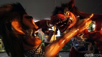 Ogoh-ogoh ini nantinya akan diarak saat perayaan Nyepi besok, Sabtu (17/3).