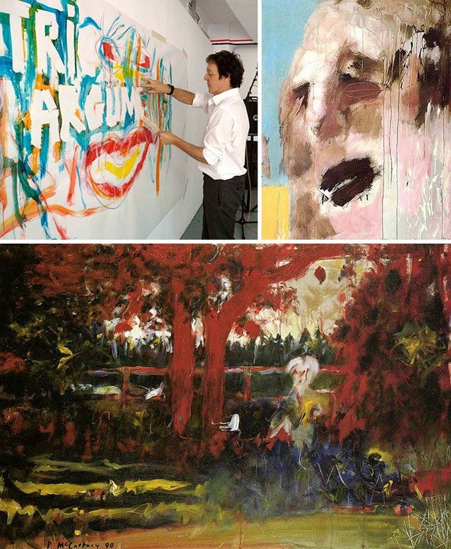 Paul McCartney gemar melukis berbagai macam aspek. Mulai dari melukis Ratu Inggris, juga Elvis Presley hingga lukisan abstrak. Foto: istimewa