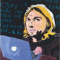 Macaulay Culkin. Bintang Home Alone ini sampai rela mengubah apartemennya menjadi studio untuk melukis. Hasil lukisannya yang paling populer adalah Kurt Cobain as a hacker yang ia dedikasikan untuk vokalis Nirvana tersebut. Foto: istimewa