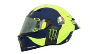 Rossi sudah memperkenalkan helm barunya. Foto: Twitter @denkmit