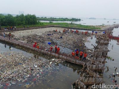 Berton-ton Sampah Diangkut dari Teluk Jakarta