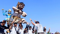 Begini suasana keseruan Festival Ogoh-ogoh yang digelar di sepanjang pantai Lagoon Ancol, Minggu (18/3/2018).