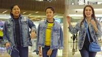 Ussy pun mencoba mengimbangi gayanya agar terlihat seumuran dengan anak-anak perempuannya. Foto: Instagram Ussy Pratama