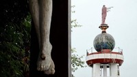 Bukit Masbait menjadi simbol toleransi antar umat beragama. Saat umat Nasrani menggelar Ritual Jalan Salib, umat Muslim menjaga jalannya acara agar lancar. Damai pokoknya. (Wahyu/detikTravel)