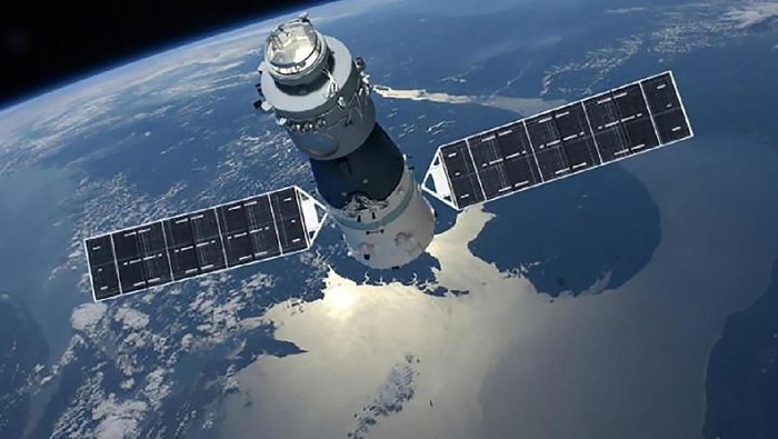 Tiangong-1, stasiun luar angkasa China yang jatuh ke Bumi tahun lalu. Foto: China Manned Space Agency Tiangong-1, stasiun luar angkasa China yang jatuh ke Bumi tahun lalu. Foto: China Manned Space Agency