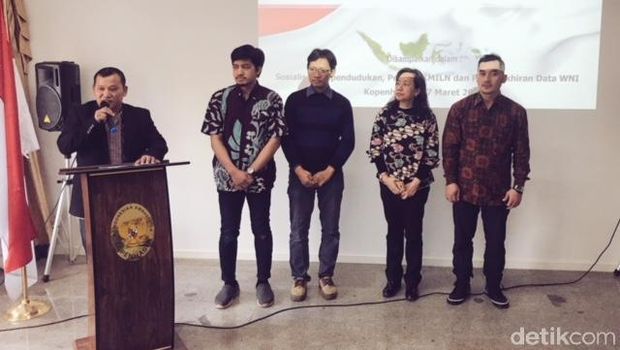 Aktivitas sosialisasi Pemilu 2019 di KBRI Kopenhagen, Denmark. (Dok. KBRI Kopenhagen)