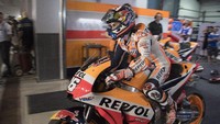 Nasib Dani Pedrosa berbeda dengan Marquez setelah hanya menempati urutan ketujuh. Pebalap Honda ini juga masih mencari kemenangan pertamanya di Qatar di kelas primer. (Foto: Mirco Lazzari gp/Getty Images)