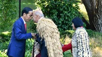 Setelahnya prosesi penyambutan Maori untuk kedatangan Presiden Joko Widodo, dilakukan foto bersama. (Foto: Laily Rachev-Biro Pers Setpres)