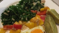 Ini dia menu sarapan sehat Siti. Ada telur, paprika, ubi hingga salad kale. Mau? Foto: Instagram @ctdk