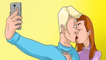 Selfie berciuman. Sebagian orang merasa mengumbar kemesraan dengan pasangan di publik mungkin hal biasa. Namun hal ini tidak elok dilihat. Sebuah studi menyebutkan, pasangan yang kerap mengumbar kemesraan justru biasanya merasa hubungan mereka tidak aman. Foto: Brightside