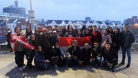 Suporter Indonesia yang didominasi mahasiswa itu datang dari berbagai kota di Inggris untuk memberi dukungan kepada Kevin/Marcus. Foto: dok. PPI UK