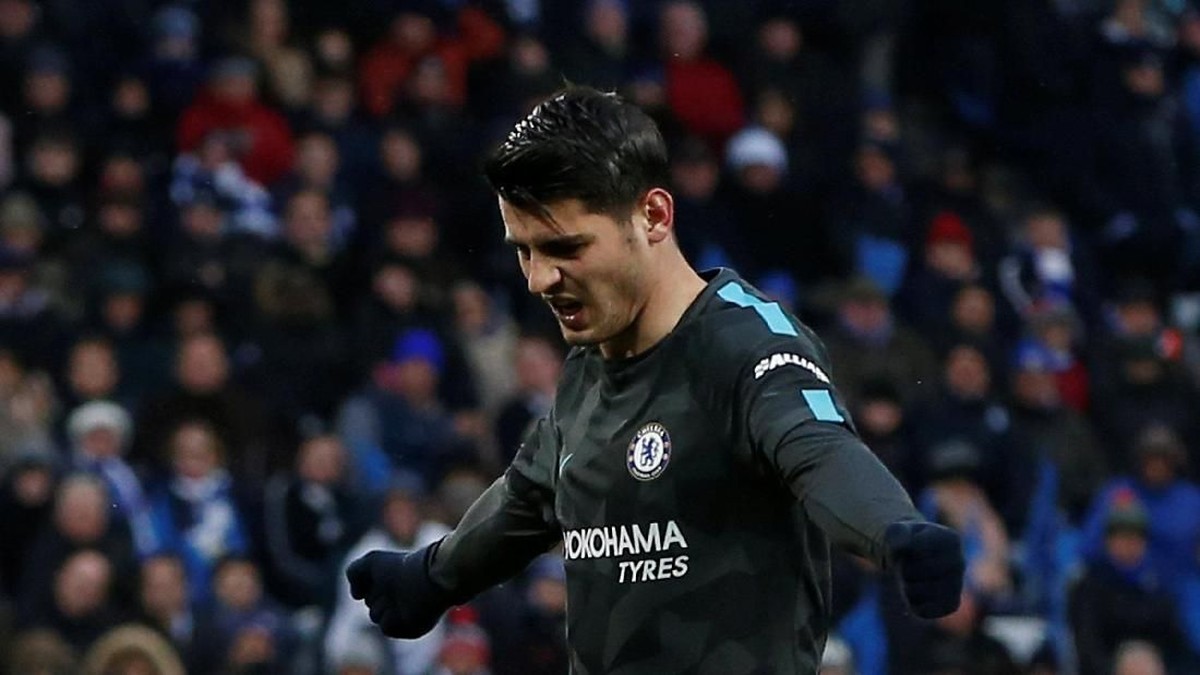 Striker Chelsea Alvaro Morata akhiri puasa gol sejak Desember lalu. (Andrew Yates/Reuters)
