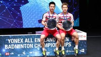 Titel All England jadi gelar ketiga yang diraih Kevin/Marcus di tahun 2018. Sebelumnya mereka juga berjaya di India Terbuka dan Indonesia Masters. Foto: dok. Humas PBSI