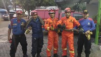 Ular sanca sepanjang 4 meter ditangkap di sebuah RM Padang di Jakarta Barat.