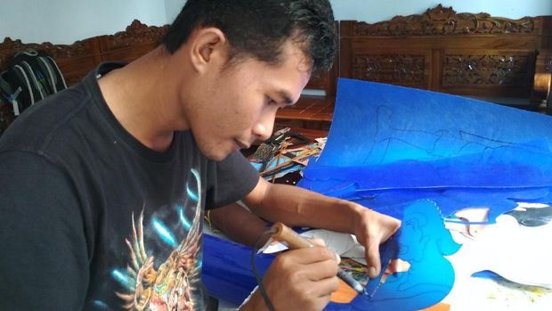 Seniman wayang kulit di Trenggalek/