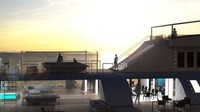M7 juga dilengkapi dengan sejumlah fasilitas penunjang mewah. Contohnya seperti tempat fitnes, spa, beach clubs, ruang wine, elevator, bar dan perpustakaan. Inilah desain besarnya (Migaloo)    