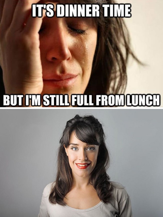 Foto wanita yang sedang menangis ini sering dijadikan meme untuk menggambarkan masalah-masalah sepele yang kerap dihadapi wanita. Modelnya adalah Silvia Bottini asal Italia. Silvia aktif sebagai model dan beberapa kali muncul di iklan komersil. Foto: Istimewa