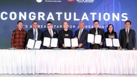 Perusahaan-perusahaan itu antara lain USA Dunham Bush Refrigeration Equipment Inc., Union Space, Rework, Shanghai Infin Technology, Eshang Rosewood ESR Logistics, Nagase Indonesia, Micro Focus, ACSC & CFLP International Logistics, dan Seafirst Technologies.  Foto: dok. Meikarta