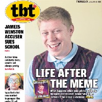  Meme remaja dengan kawat gigi ini terkesan seperti orang yang tersenyum di tengah kemalangan, sehingga netizen menjulukinya Bad Luck Brian. Aslinya, sosok di dalam foto bernama Kyle Craven. Foto tersebut diambil saat Kyle duduk di bangku SMP kelas 1. Teman Kyle menilai fotonya sangat lucu dan mem-postingnya di internet, yang kemudian jadi viral di 2012. Kini Kyle sudah melepas kawat gigi dan menjadi seorang Youtuber. Foto: Istimewa