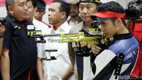 Jelang Asian Games 2018, sejumlah atlet cabang olahraga menembak tengah berlatih keras.
