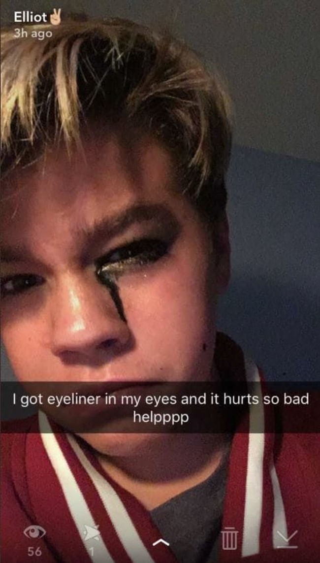 Tercolok eyeliner bisa lebih menyakitkan dari pada dibohongi pasangan. Foto: Twitter