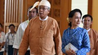 Dalam pernyataan resmi via akun Facebook kantor kepresidenan Myanmar, seperti dilansir Reuters, Rabu (21/3/2018), diumumkan bahwa Htin Kyaw yang berusia 71 tahun ini, mengundurkan diri dengan segera. Pengumuman ini disampaikan pada Rabu (21/3) waktu setempat. (Foto: Dok. Reuters)