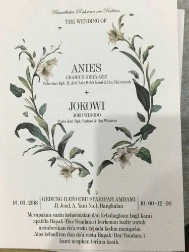 Viral, Undangan Pernikahan Anies dan Jokowi yang Jadi Sensasi