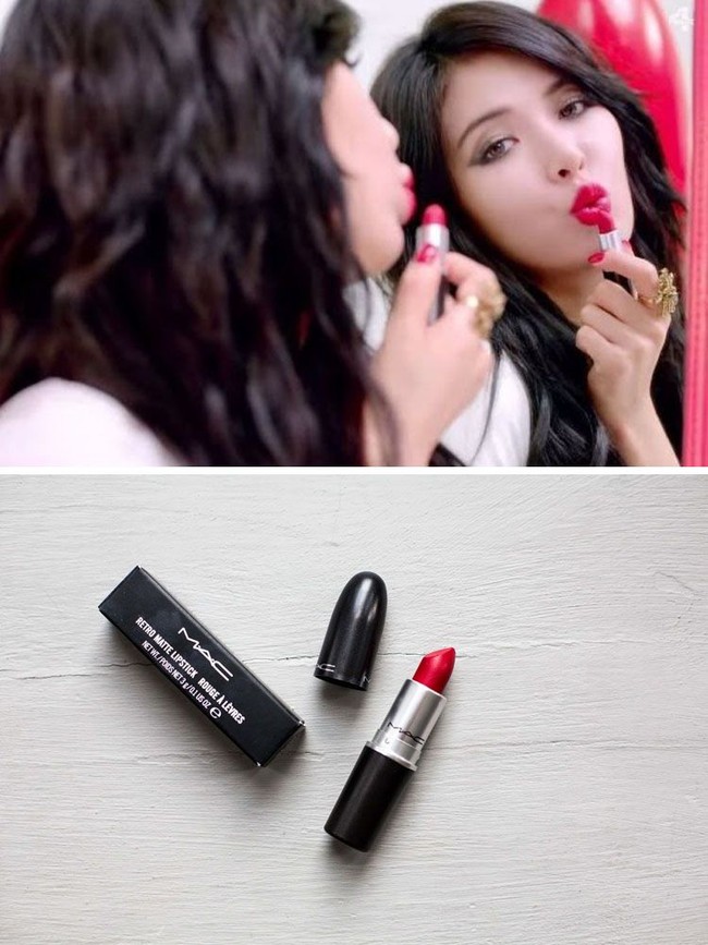 Sedangkan Hyuna diketahui memakai  MAC warna Ruby Woo di video klip Red. Foto: Istimewa