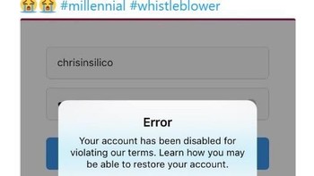 Semenjak kejadian tersebut, Wylie mengungkapkan bahwa akun Facebook, Instagram, dan WhatsApp miliknya dinonaktifkan. (Foto: Twitter)