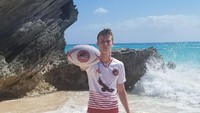 Dombroski adalah mahasiswa tingkat pertama di Universitas St Joseph, Philadelphia. Dia merupakan anggota tim rugby yang berada di Pulau Bermuda untuk bertanding.  (Foto: Saint JosephÕs University/Handout via REUTERS)