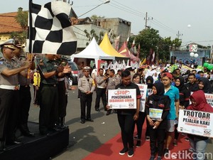 Ini yang Dilakukan 5 Polres Kampanyekan Fungsi Trotoar