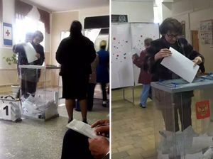 Warga Rusia Ketahuan Nyoblos 2 Kali Lewat Foto-foto Ini, Benarkah?