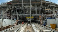 Stasiun Sisingamangaraja saat ini telah mencapai progres konstruksi 84,79%. Sebelum masuk ke area bawah tanah, stasiun ini terintegrasi dalam kompleks Gedung Sekretariat ASEAN, gedung yang juga akan menjadi landmark dari area stasiun. Istimewa/Instagram MRT Jakarta.