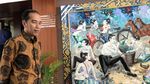 Foto: Momen Jokowi Tour ke Kantor Pratikno Lihat-lihat Lukisan