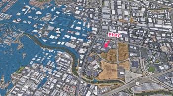 Air laut yang naik ini hanya akan membuat eBay memiliki pantai dari jarak dekat. Foto: Google Earth via Business Insider