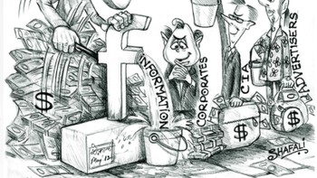 Pendiri Facebook Mark Zuckerberg digambarkan menjadikan Facebook tambang uang. Foto: Pinterest